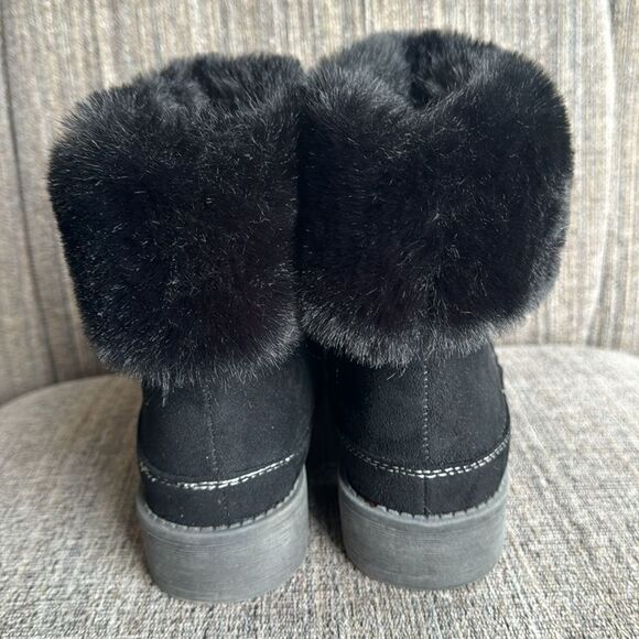 Propet Tabitha Women's Black Faux Suede & Fur Casual Zipper Ankle Boots Size 7.5 - Picture 5 of 10
